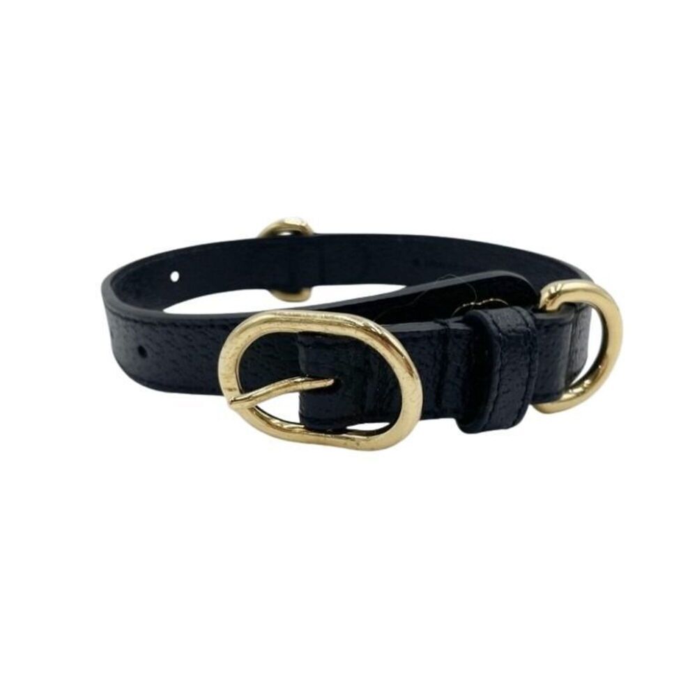 GUCCI Interlocking G Pet Collar 692943 Black Leather Men's/Women's